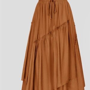 Elegant Brown Maxi Skirt